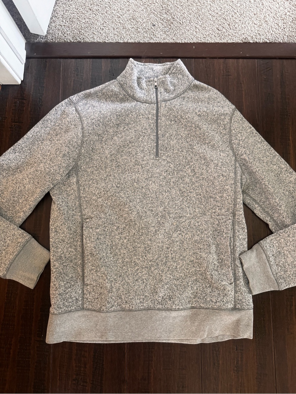 J. Crew Light Gray Quarter-Zip Sweater
